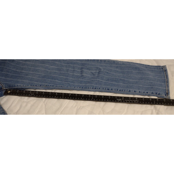 Levis Premium Jeans 724 Women's 28 High Rise Straight Leg Blue Wide Stripe Ankle - Picture 4 of 12